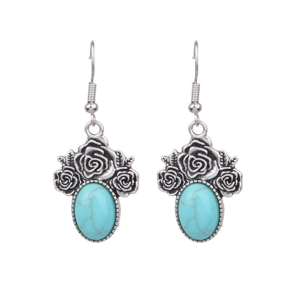 Wholesale Turquoise Fashion Alloy Geometric Earrings